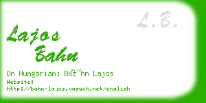 lajos bahn business card